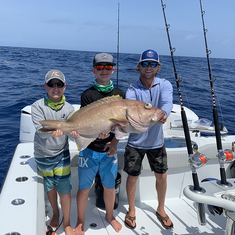 Grouper catch with kids