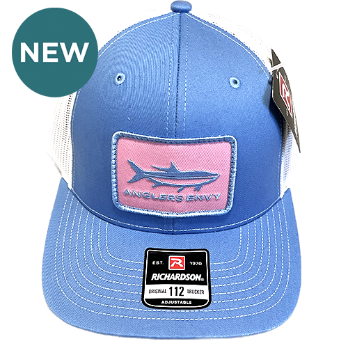 blue white pink with Tarpon hatnew Flats Fishing in February